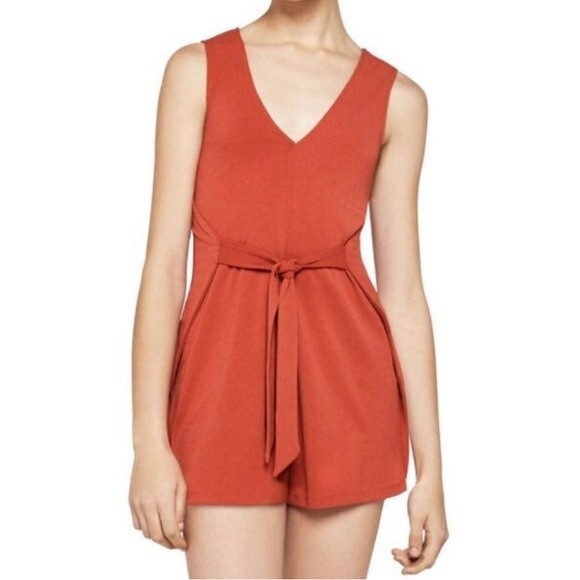BCBGeneration Romper/Jumpsuit- Burnt Orange- Tie Waist- Size XSmall - Picture 1 of 4